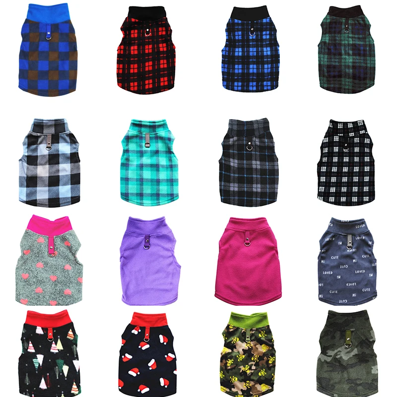 Ropa de lana cálida para mascotas, chaleco grueso, abrigo para perros pequeños y medianos, disfraz cálido con anillo de tracción, Otoño e Invierno