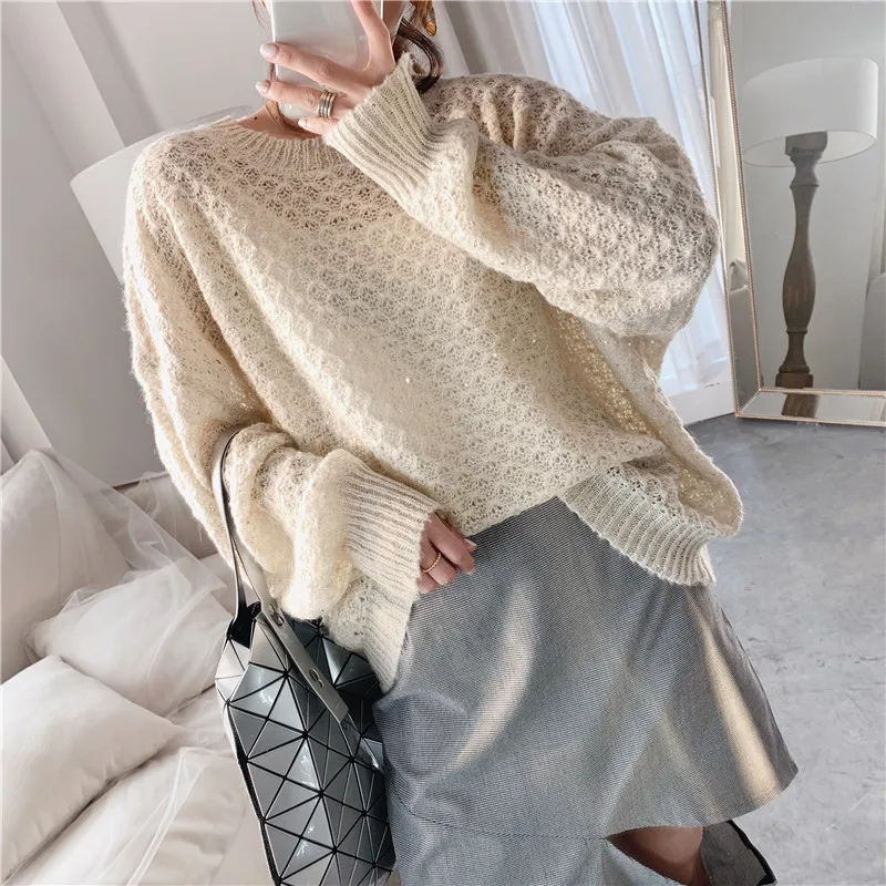 Roupas femininas женские пуловеры свитер Джемперы Harajuku шикарный свитер витой пуловер с круглым вырезом однотонный тонкий - Цвет: picture color