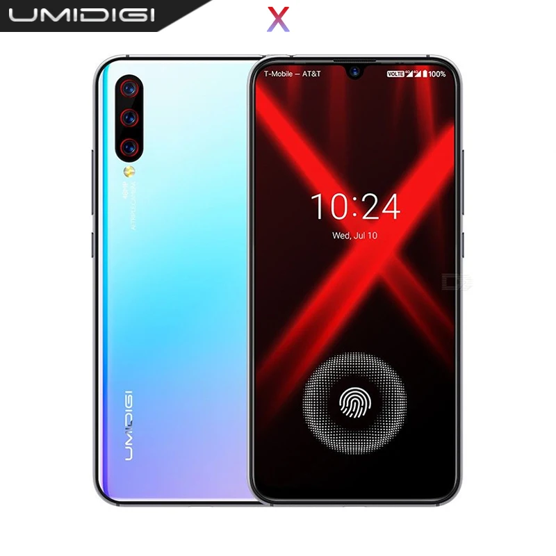 UMIDIGI X In-screen отпечатков пальцев 6,35 AMOLED 48MP Тройная задняя камера мобильный телефон Android 9,0 4G 128GB NFC Смартфон разблокированная ячейка