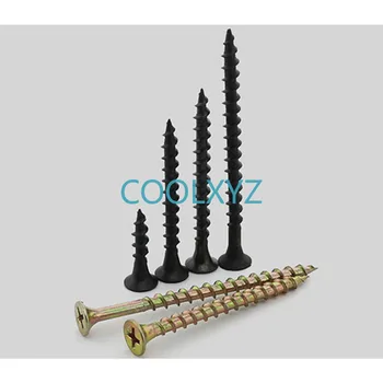 CoolXYZ Philip's Self Tapping Flat Head Drywall Screws KA Hardened Fast Coarse Thread Cross Countersunk Head Wood Screw M4 30Pcs