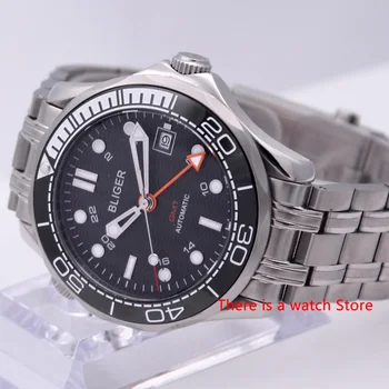 

Bliger 41mm Automatic Mechanical Men Watch Sapphire Crystal Stainless Steel Bracelet Luminous Waterproof Calendar GMT Watch Male