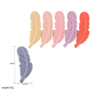 

Baby Teether Teething Feather Beads Silicone Feather Shape More Colorful Newborn Gift For Mommy Handmaking DIY Nursing Chewable