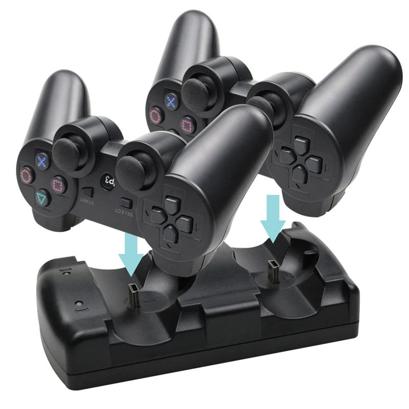 Для sony PS3 для перемещения контроллер двойной Зарядное устройство USB кабель питания док-станция для зарядки для Playstation 3 шаг джойстика геймпад пульта