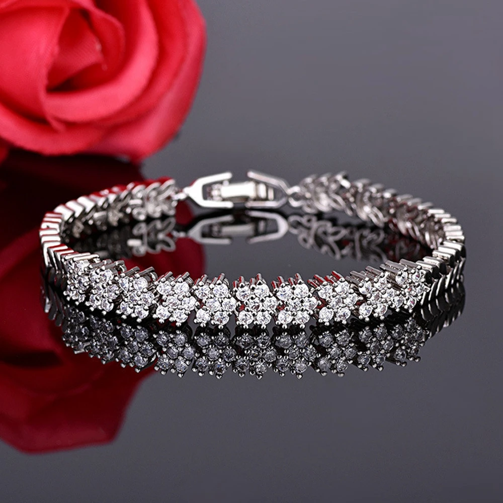 

Wrist Chain Bracelet Women Jewelry Gift White Gold Filled Classic Fashion Accessories