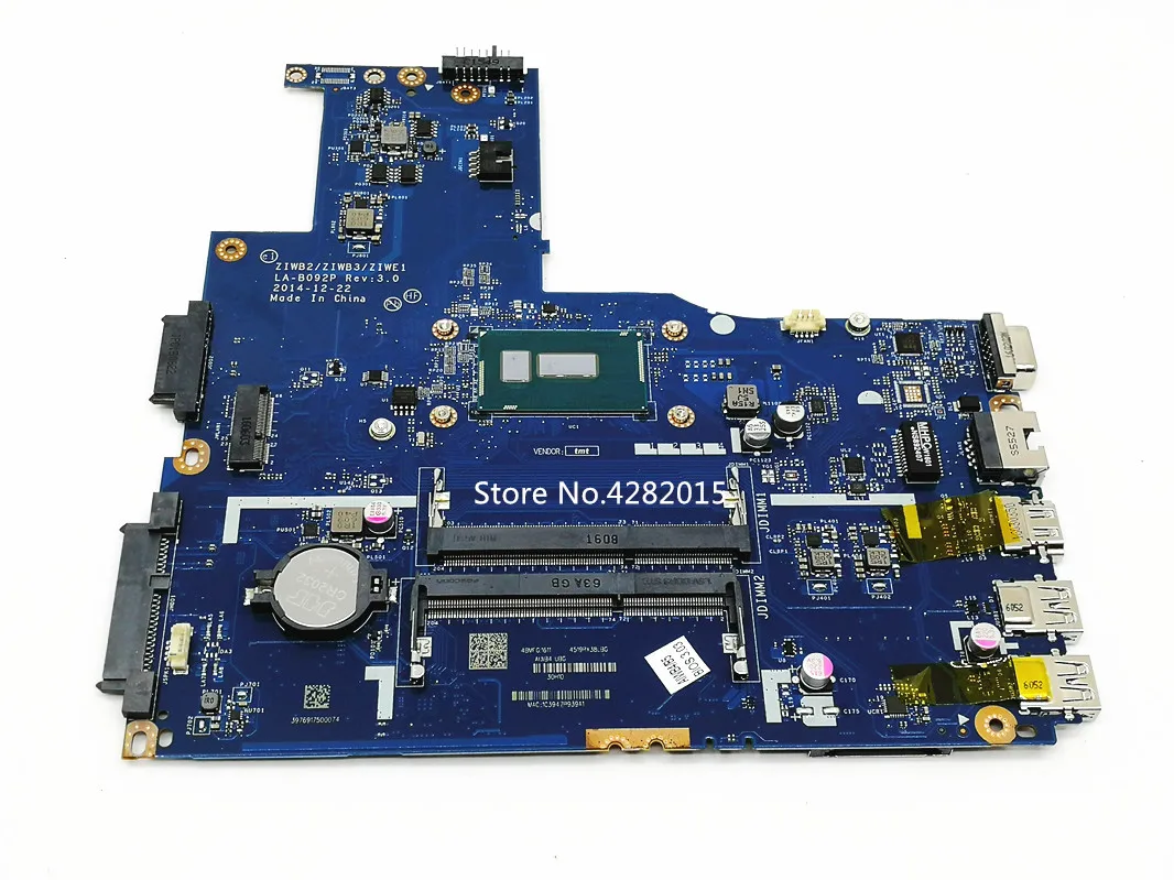Материнская плата 5B20H41722 для ноутбука Lenovo B40-80 с ЦПУ SR215 3205 ZIWB2 ZIWB3 ZIWE1 LA-B092P