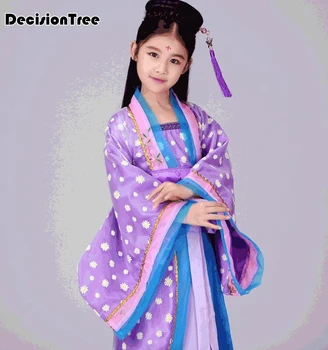 

2019 new child traditional princess dance costume girl qing dynasty costume children hanfu ancient court dress for cosplay stage