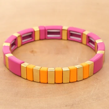 

Shinus Bracelet For Women Pulseras Mujer 2019 Bohemian Jewelry Enamel Tile Beads Bracelets Bileklik Handmade Bangle