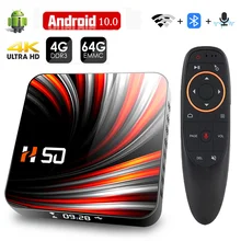 

TV set top box with Android 10, 4K h.265 multimedia player, 4 GB, 32 GB, 64 GB, 3D video, 2.4G and 5GHz WiFi, Bluetooth, smart