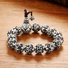 Cigovo ретро серебряный браслет, Будда бусы, мужской властный, 990 чистое серебро, шесть слов, настоящие слова