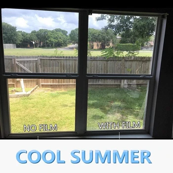 

Eflective Window Film One Way Mirror Solar Film Non Adhesive Static Cling Glass Film Heat Control Anti UV Window Tint for Home
