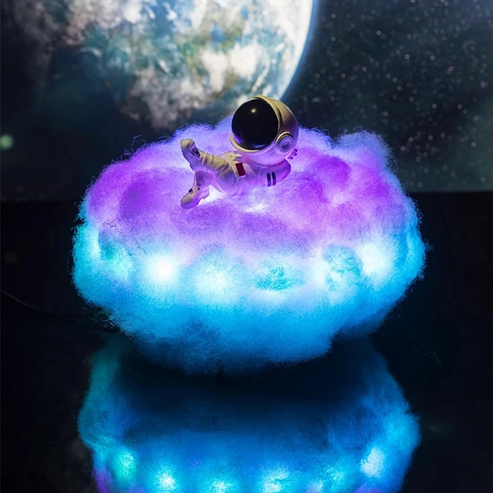 

2021 New Dropshipping Special LED Colorful Clouds Astronaut Lamp With Rainbow Effect As Children's Night Light Creative Gifts