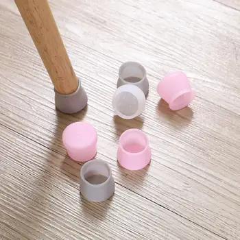 

10pcs Plastic Chair Leg Caps Round Non-slip Table Foot Dust Cover Transparent Feet Pads Furniture Table Covers Floor Protectors