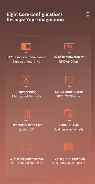 Creality LD-006 UV imprimante 3D photopolymérisable en résine LCD, Taille d' impression 192x120x250mm, Filtre à air intégré - Cdiscount Informatique