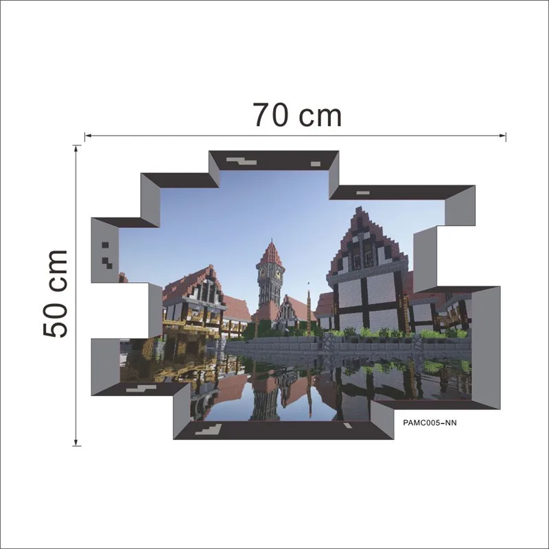 Мультфильм 3D Настенный игровой стикер для детской комнаты Фреска плакат домашний декор Настенная Наклейка плакат квадратный мир игровой плакат