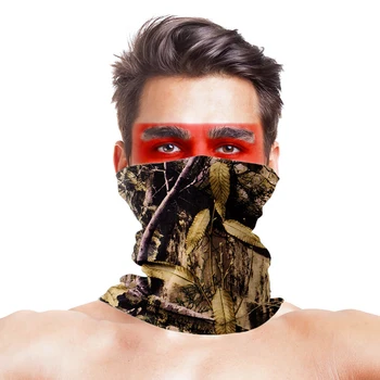 

High-Jump 3D Jungle Tree Neck Gaiter Face Shield Tube Military Cycling Hunting Airsoft Fishing Tactical Bandana Scarf Men Women