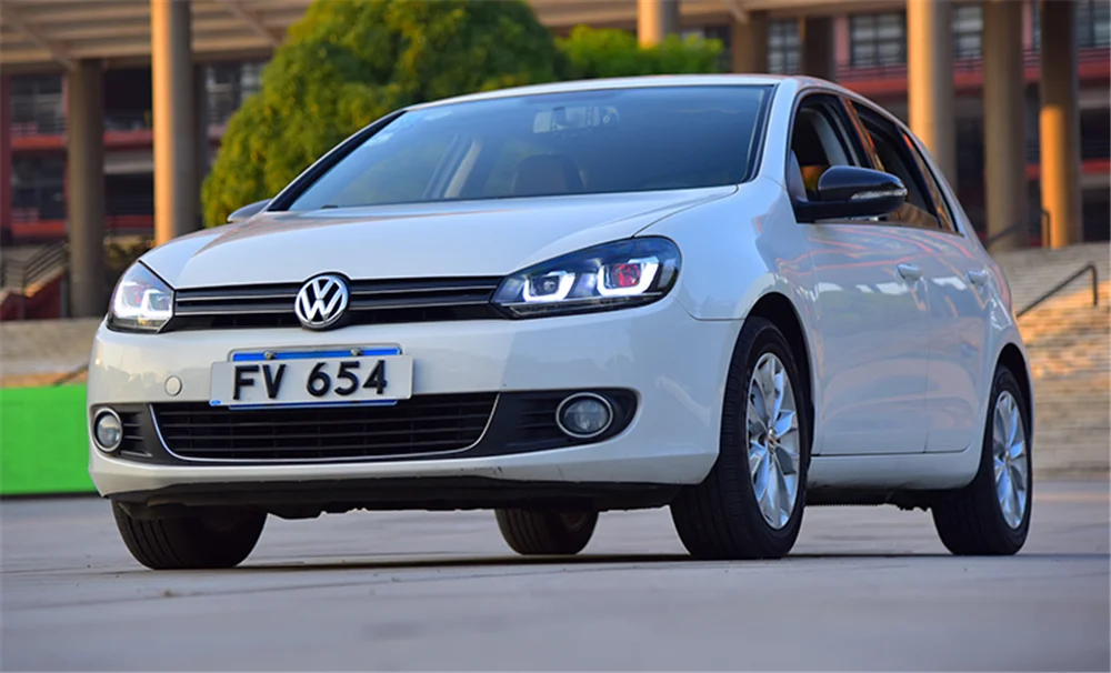 Пара для Гольф светодиодный фары 2010-2012 golf HID фары биксеноновые фары противотуманные дневные ходовые огни динамический поворот