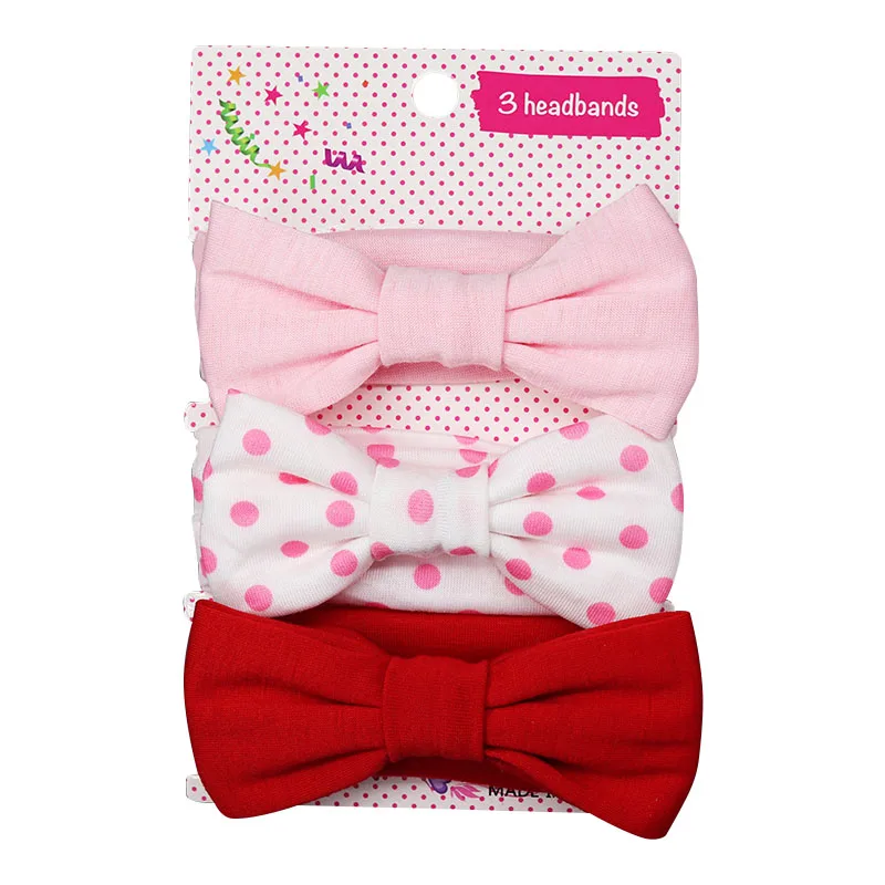 new born baby accessories	 3Pcs/set Baby Headband Floral Solid Color Dot Printed Pink Bows Newborn Baby Girl Headband Hair Accessories Girls Turban child safety seat Baby Accessories