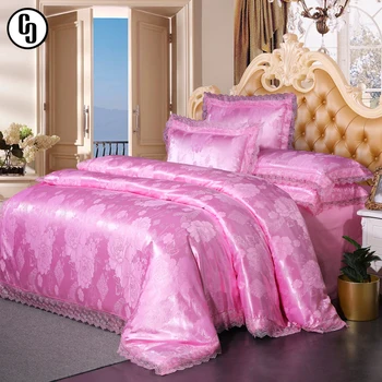 

GXC Gold Bedding Set Mattress Cover 100% Cotton Fitted Sheet Luxury Bedding Set Lace Decor Bedspread Queen Bed Linen Set