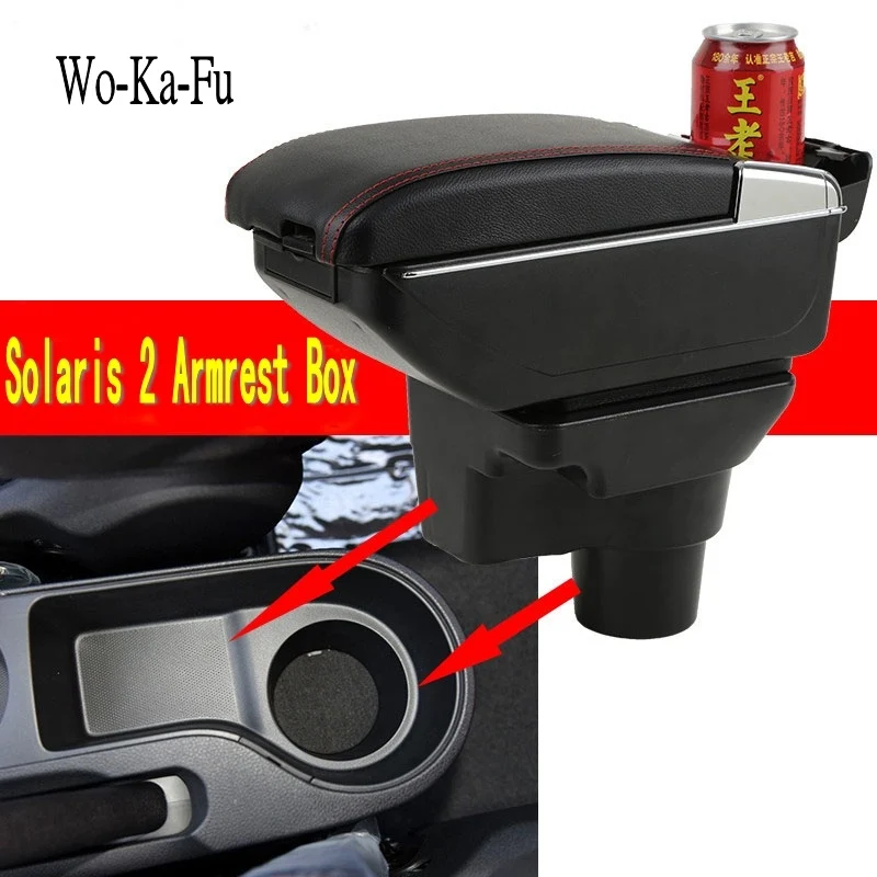 

For KIA RIO X-Line IV Center console Arm Rest Armrest Box central Store content Storage box with cup holder ashtray products USB