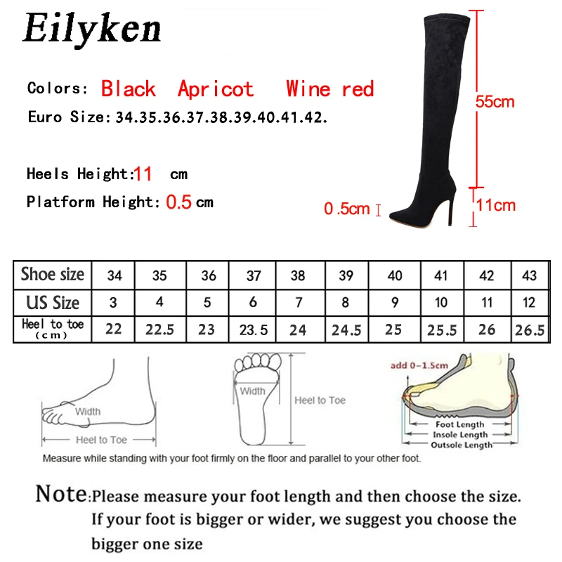 Eilyken/; дизайн; пикантные женские сапоги; обтягивающие высокие сапоги до бедра; модные женские сапоги выше колена с острым носком на высоком каблуке