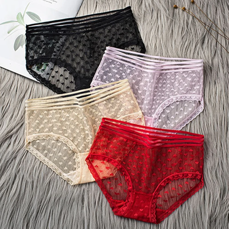 Lace Underwear Panties Women's Panty Set Sexy Lingerie Lace Nylon Panties  Transparent Panties Women - AliExpress