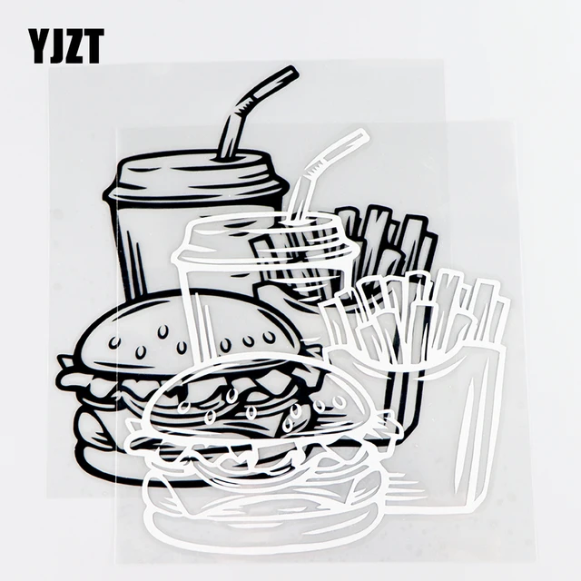 Yjzt 13.7×14.8cm Vinyl Decal Fast Food Burger Soft Drink Art Mural Nice Car  Stickers Black / Silver 10a-0741 - Car Stickers - AliExpress