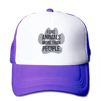 

I Like Animals More Than People 3D Printed Funny Art Layout Unisex Mesh Back Trucker Hat Cap Black
