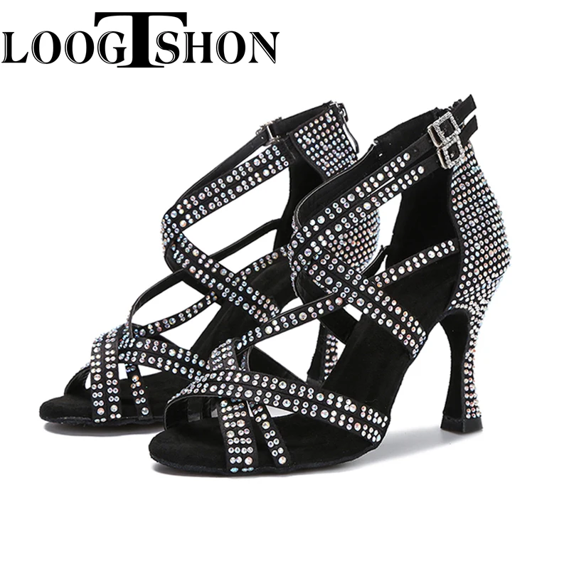 Loogtshon  Woman shoes women Salsa dance shoes women Professional tango Latin Shoes style high