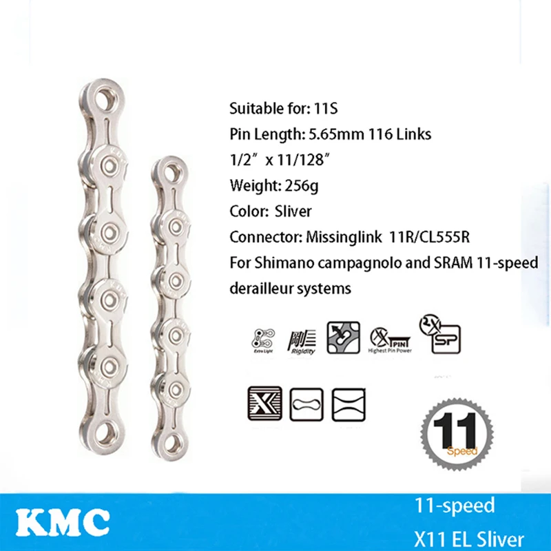 KMC велосипедная цепь X8 X9 X9sl X10 X10sl X11SL X12 велосипедная цепь для Shimano/SRAM 8 9 10 11 12 Скоростей 116л MTB шоссейные велосипедные цепи часть