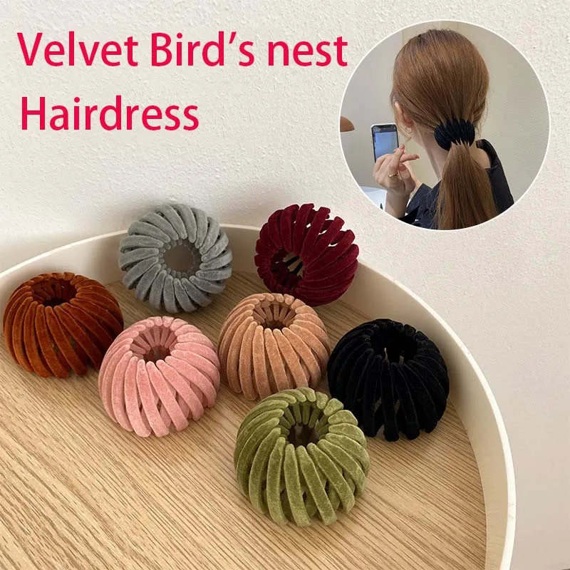 2021 New Women Velvet Bird nest Hairdresser Hair Claw Simple Solid Color Fluffy  Hair Clip Hairwear Fashion Lady Hair Accessory|Women's Hair Accessories| -  AliExpress