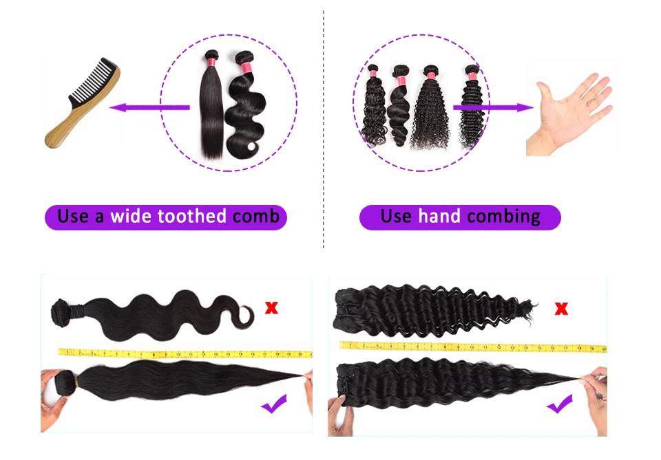 Pacotes de cabelo em linha reta com