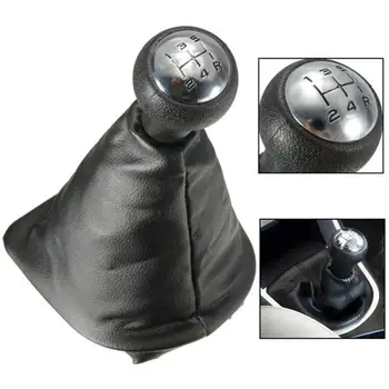 

FOR PEUGEOT 207 307 406 GEAR SHIFT STICK GAITER KNOB 5 SPEED BLACK CHROME LEATHER
