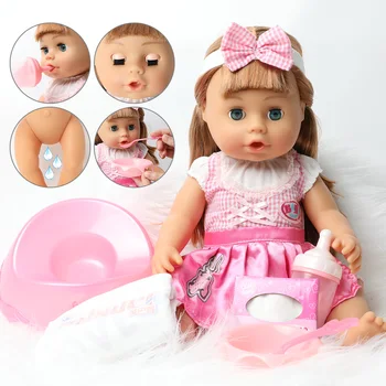 

46cm lifelike reborn Baby doll Clothes set Fashion dress 18 inch Realistic Soft silicone long hair Bebe doll for toys kids gifts