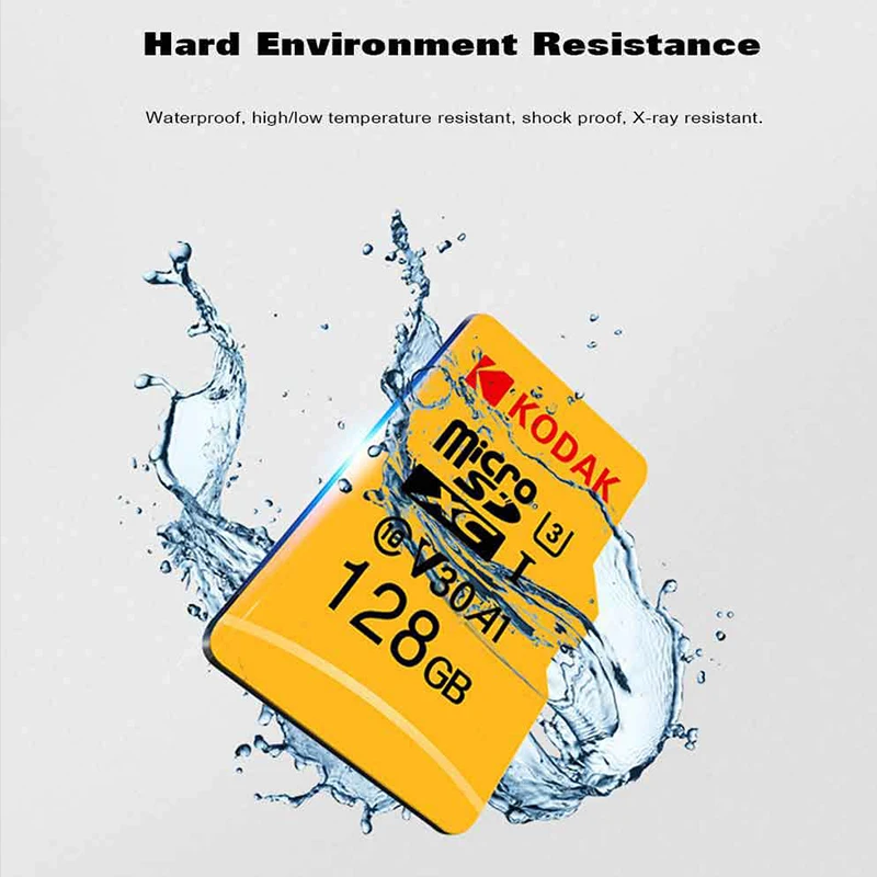 KODAK Micro SD карта 128 Гб 64 ГБ 32 ГБ 16 ГБ U1 класс 10 карта памяти 256 ГБ 512 ГБ U3 Tarjeta Micro SD 4K TF высокоскоростная карта SD карта