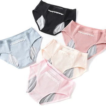 

Leak Proof Menstrual Panties Physiological Pants Women Underwear Period Cotton Waterproof Briefs Plus Size Female Lingerie