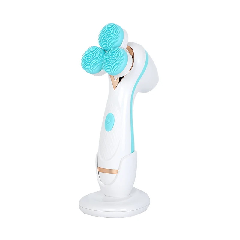 Tiffany Blue Умная звуковая Очищающая щетка для лица, силиконовые глубокие поры лица, Очищающий Массажер для лифтинга, обновленная 3D моющая машина для ухода за лицом - Цвет: Tiffany Blue
