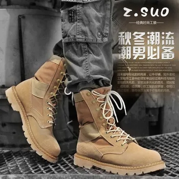 

High quality Real Leather Winter Boots men Cold-proof Snow boots Non-slip Wear-resisting Mens shoes Army boots Outdoor men shoes