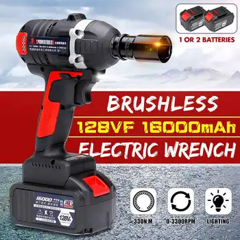 

128V 16000mah Brushless Motor Cordless Electric Wrench 330N.m Torque Household Car Wheel Socket Wrench Hand Drill Tools
