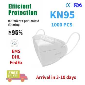 

1000 Pcs Disposable Mask Face Protective Mask 95% Filtration Mouth Masks 3-Layer Mouth Muffle Cover Anti-fog Breathable
