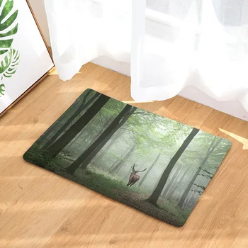 

CAMMITEVER Fog Woods Deer Unicorn Animals Kitchen Mat Anti-Slip Bathroom Carpet Home Entrance/Hallway Wardrobe/Balcony Door Mat