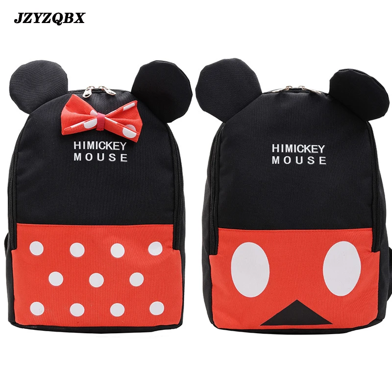 

JZYZQBX Minnie Mickey School Bag Children's Backpack Polka Dot mochila School Backpack For Girls Kids Bag