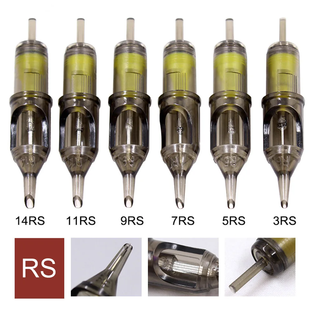 ATOMUS - Agujas de cartucho de tatuaje, 20 piezas 3RS 5RS 7RS 9RS 11RS -  Sombreador redondo desechable esterilizado para bolígrafo de máquina