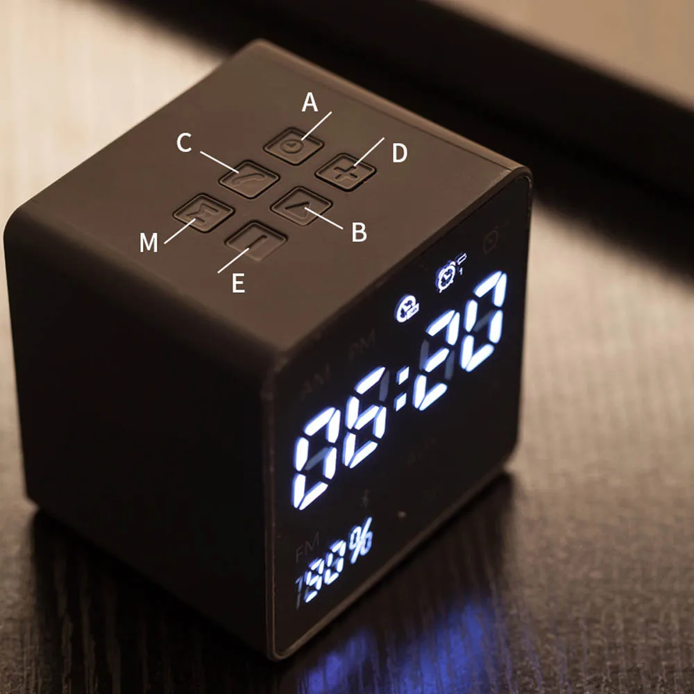 Bluetooth 4,2 радио FM будильник с динамиком с tf-картой usb порты светодиодный цифровой будильник домашний декор Повтор Настольные часы