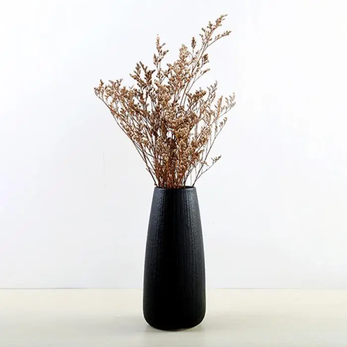 Вазы с цветами Классическая Черная керамическая ваза Ретро ваза для украшения интерьера Европейский ручной работы ваза для дома скандинавские украшения HR