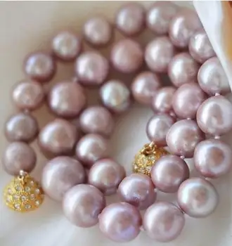 

Jewelry Free Shipping 8-9MM Genuine Natural Lavender akoya cultured pearl necklace Magnet Clasp