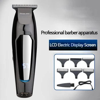 

2020 New Professional Rechargeable Hair Clipper with Gradient LCD Digital Display Retro Electric Clipper Hair Salon Haircut