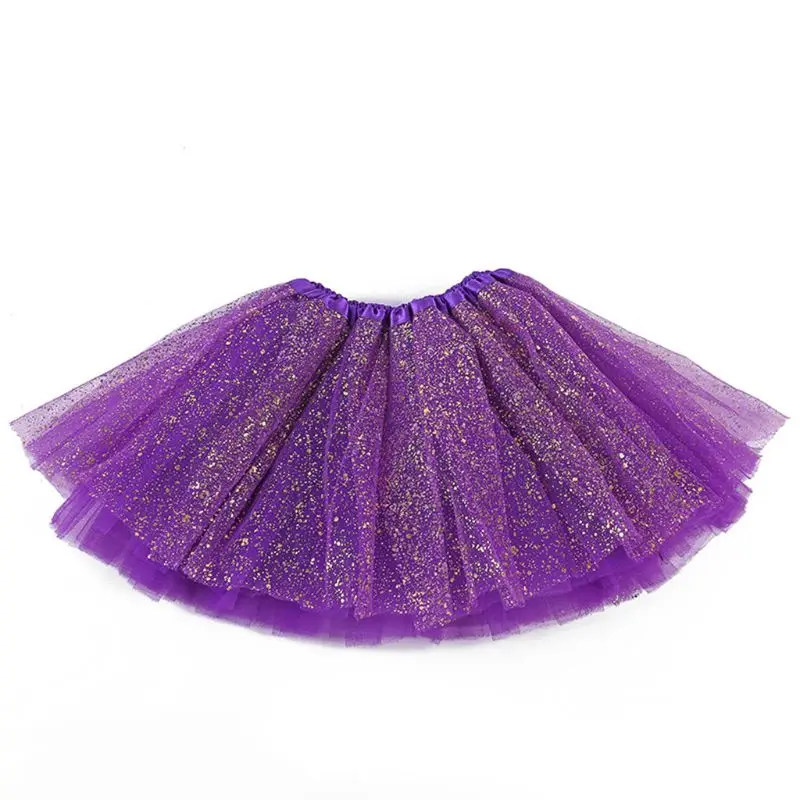 XNIVUIS 2 Pezzi Sparkle Tutù Gonna Da Balletto Ragazza Motivo Scintillante Gonne Da Principessa Pannello Esterno Per Danza 2-7 Anni Sport All'Aria Aperta (Poliestere, 2 Pezzi - 8