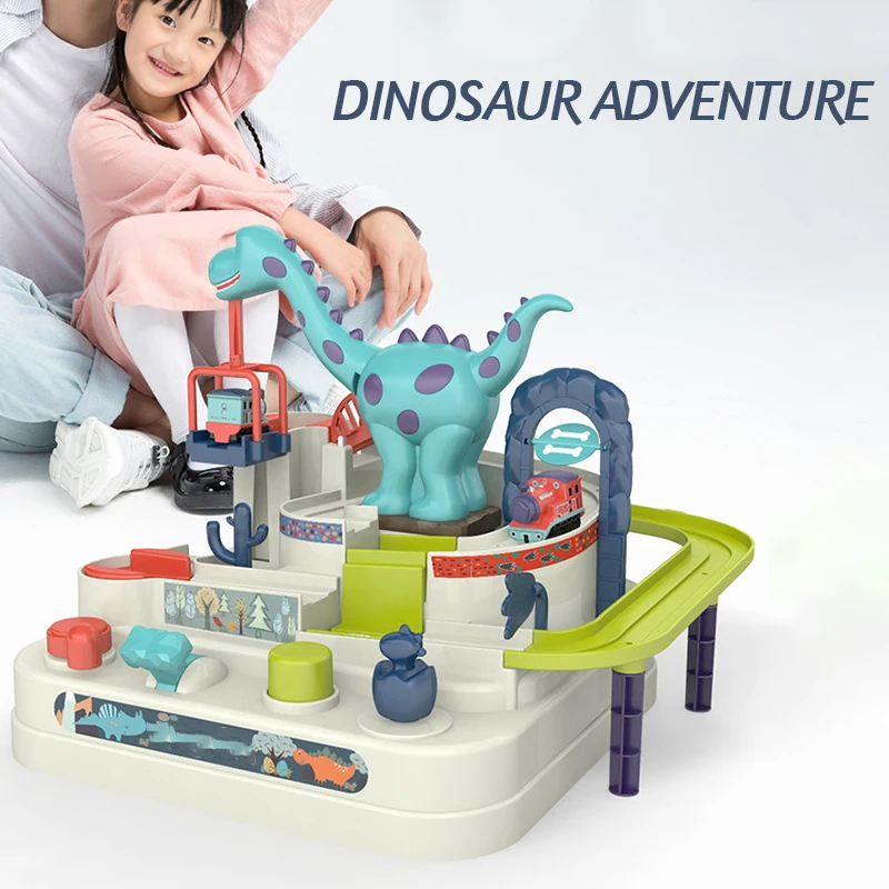 Racing Rail Car Model Racing Educational Toys Children Track Car Adventure Game Brain Game Mechanical Interactive Train Toy