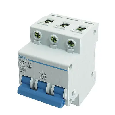 

DZ47-63 C50 50A 240/415VAC 4500A Breaking Capacity 3 Poles Circuit Breaker