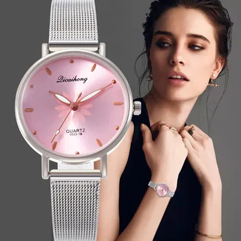 

2020 Fashion Simple Brand Net Strap Watch Digital Love Dial Ladies Watch Quartz Female Student Watch relojes zegarek damski